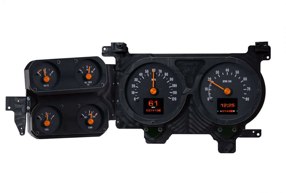 RTX Instrument Gauge System | Chevy Pickup (1973-87), RTX-73C-PU-X, Paying tribute to all three gauge designs available over the years (1973-75, 1976-78 and 1979-87), the RTX series maintains the beloved Chevy and GMC square-body look while bringing in la