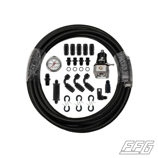 FFG Return Style Fuel Line System, FFG-RtnSFLS, This is a complete return fuel line kit that allows you to tie directly into our EFI Stealth Pump tank and run the fuel line direct to your Coyote or LS engine. The kit comes with all the parts needed to com