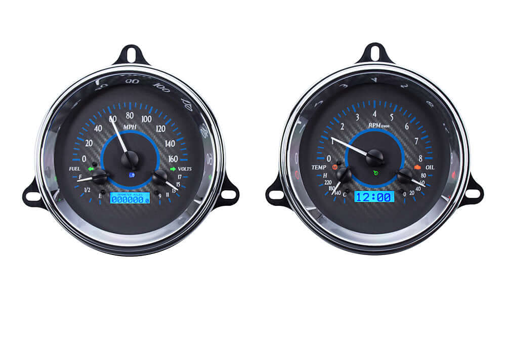 VHX Instrument Gauge System | Chevy Pickup (1954), VHX-54C-PU-C-B, For GM Truck enthusiasts, the curvy lines of this model made it an instant classic just begging for modern upgrades like the VHX Series. Fully machined, show chromed bezels are included, m