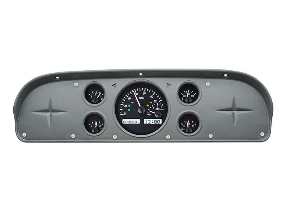 VHX Instrument Gauge System | Ford Pickup (1957-60), VHX-57F-PU-K-W, 1957 brought us the first fleetside Ford pickup, along with a new dash. The small instrument cluster is just begging for an upgrade, and this direct-fit package is just the ticket! Use y