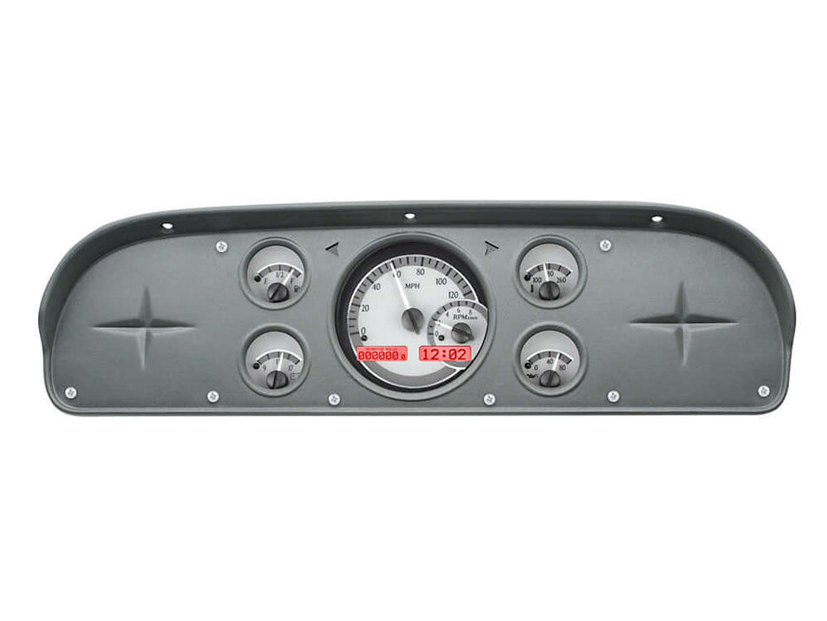 VHX Instrument Gauge System | Ford Pickup (1957-60), VHX-57F-PU-S-R, 1957 brought us the first fleetside Ford pickup, along with a new dash. The small instrument cluster is just begging for an upgrade, and this direct-fit package is just the ticket! Use y