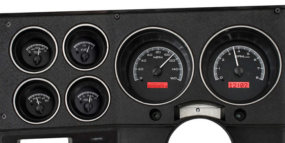 VHX Instrument Gauge System | Chevy Pickup (1973-87), VHX-73C-PU-K-R, The ‘square body’ GM pickups are spreading like wildfire, and VHX-73C-PU is the perfect finishing touch for many of these builds. These kits are a snap to install with your original or