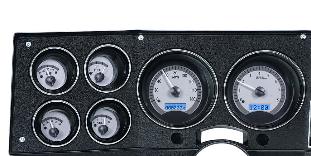 VHX Instrument Gauge System | Chevy Pickup (1973-87), VHX-73C-PU-S-B, The ‘square body’ GM pickups are spreading like wildfire, and VHX-73C-PU is the perfect finishing touch for many of these builds. These kits are a snap to install with your original or