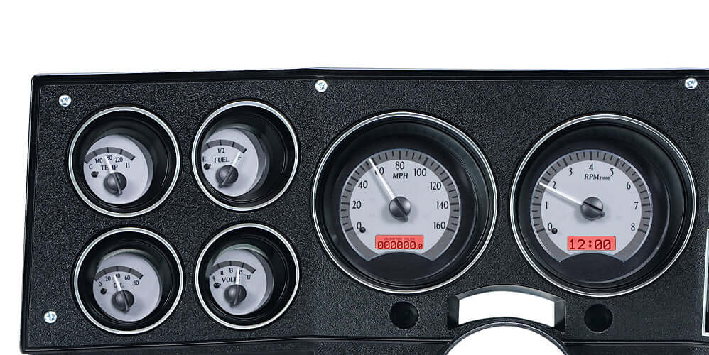 VHX Instrument Gauge System | Chevy Pickup (1973-87), VHX-73C-PU-S-R, The ‘square body’ GM pickups are spreading like wildfire, and VHX-73C-PU is the perfect finishing touch for many of these builds. These kits are a snap to install with your original or
