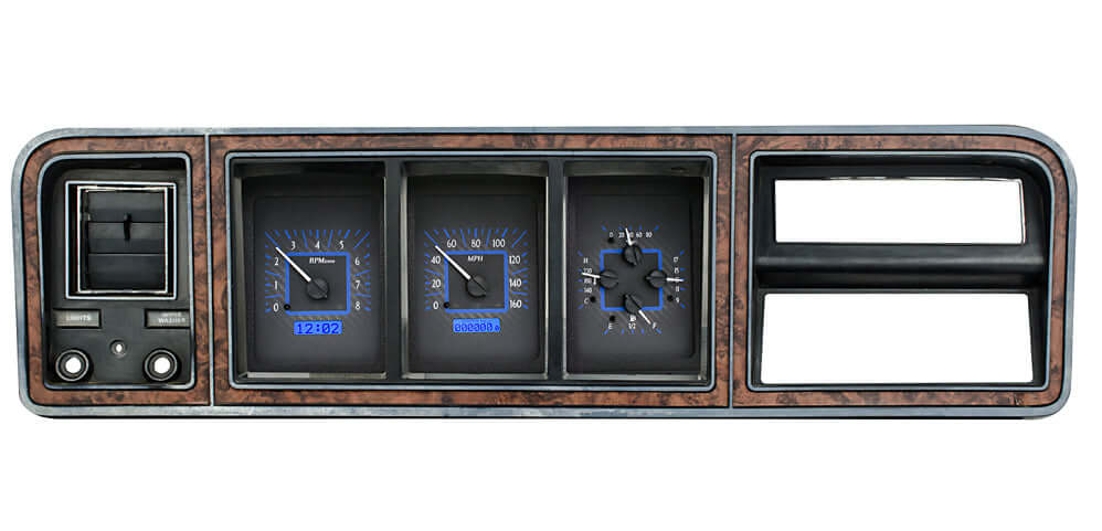 VHX Instrument Gauge System | Ford Pickup (1973-79) and Ford Bronco (1978-79), VHX-73F-PU-C-B, The Blue Oval squad can rejoice in the recent boon in popularity of the 1973-79 Ford F-Series trucks! You asked and we listened, offering a simple upgrade that