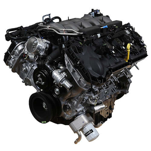 GEN 3 5.0L Coyote 460HP Mustang Crate Engine Automatic Transmission, M-6007-M50CAUTO, The Ford Performance all-aluminum 2018 5.0L Coyote crate engine is a modern 5.0L 32-valve DOHC V-8 that uses advanced features like Direct and Port Fuel Injection, Twin