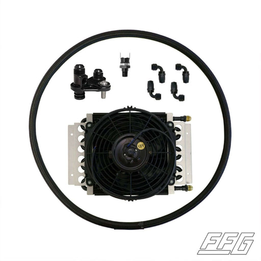 FFG Coyote/Godzilla Swap Transmission Cooler Port Kit, FFG-TCoolPort-Sensor-DeraleTransCooler-6line-Coyote, The FFG Transmission Cooler Port is black anodized and mounts directly to the 6r80, 10R80 and now 10R140 transmissions. This product makes it super